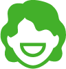 green cartoon smiling woman icon.png